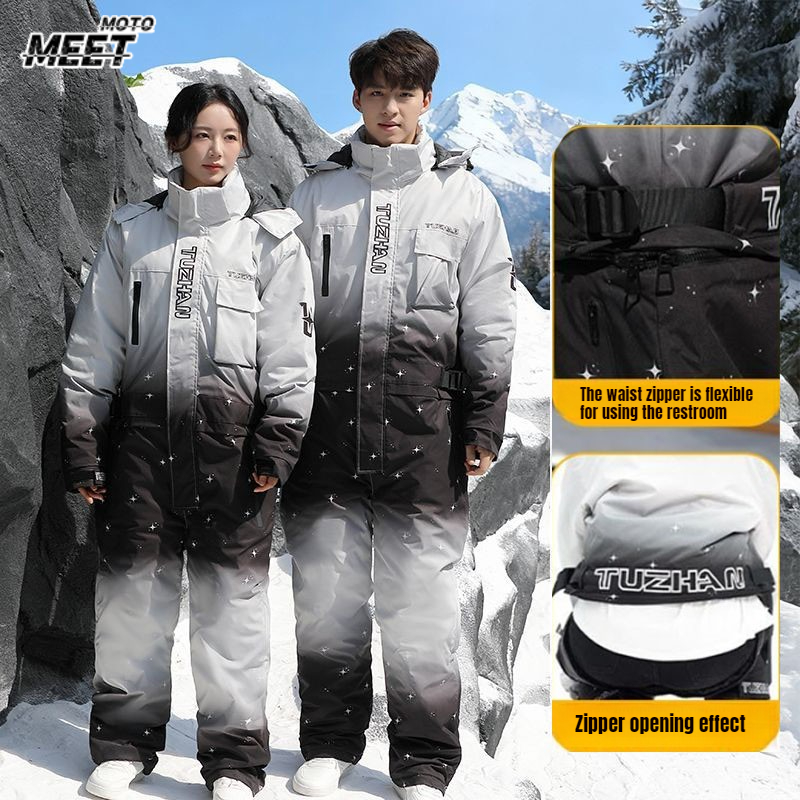 Cycling Gear In Winter - Zimowe ubrania narciarskie wodoodporne ciepłe kombinezony