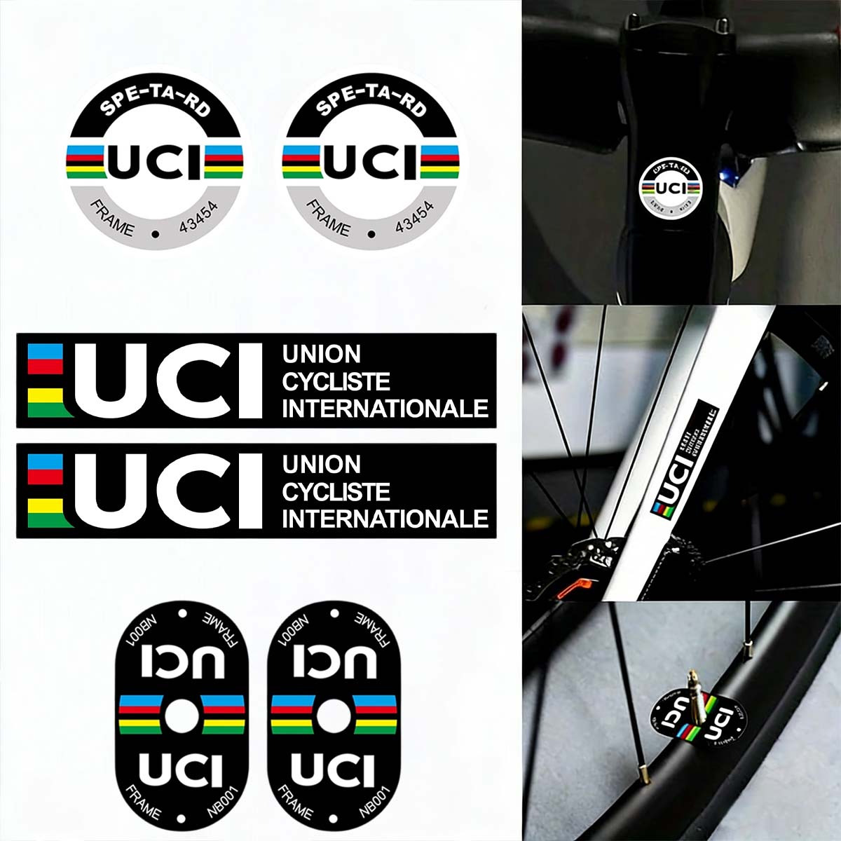 Cycling Gear Sale - Naklejki na ramę rowerową UCI, trwałe,