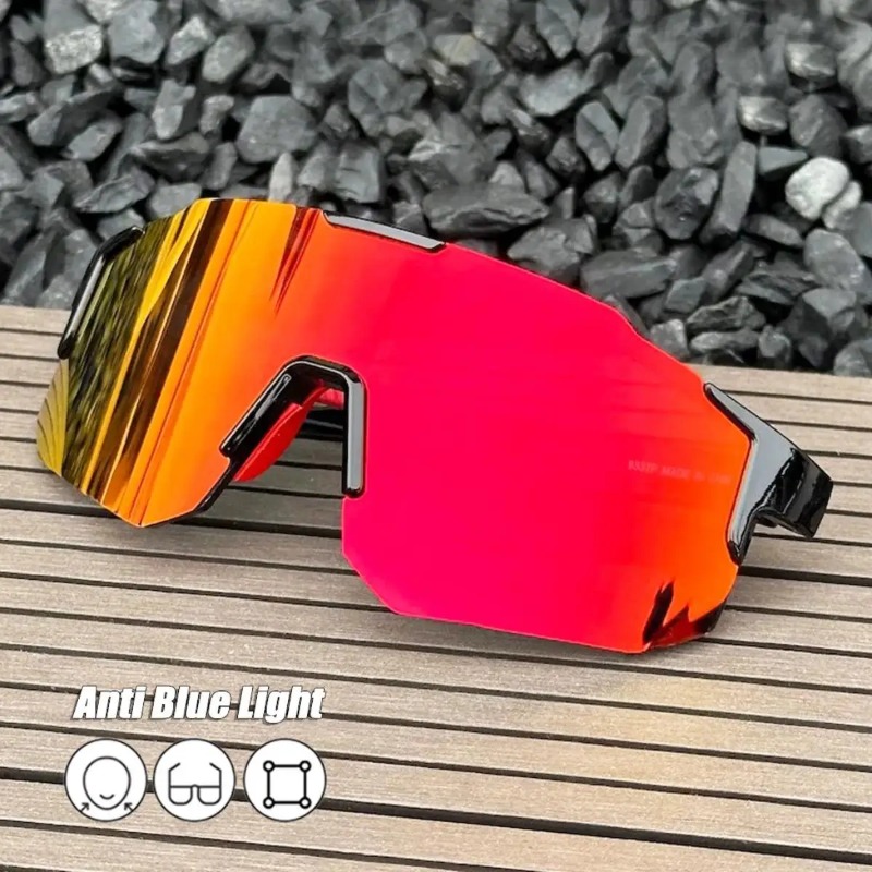 Cycling Glasses - Okulary rowerowe kwadratowe z dużą oprawką,