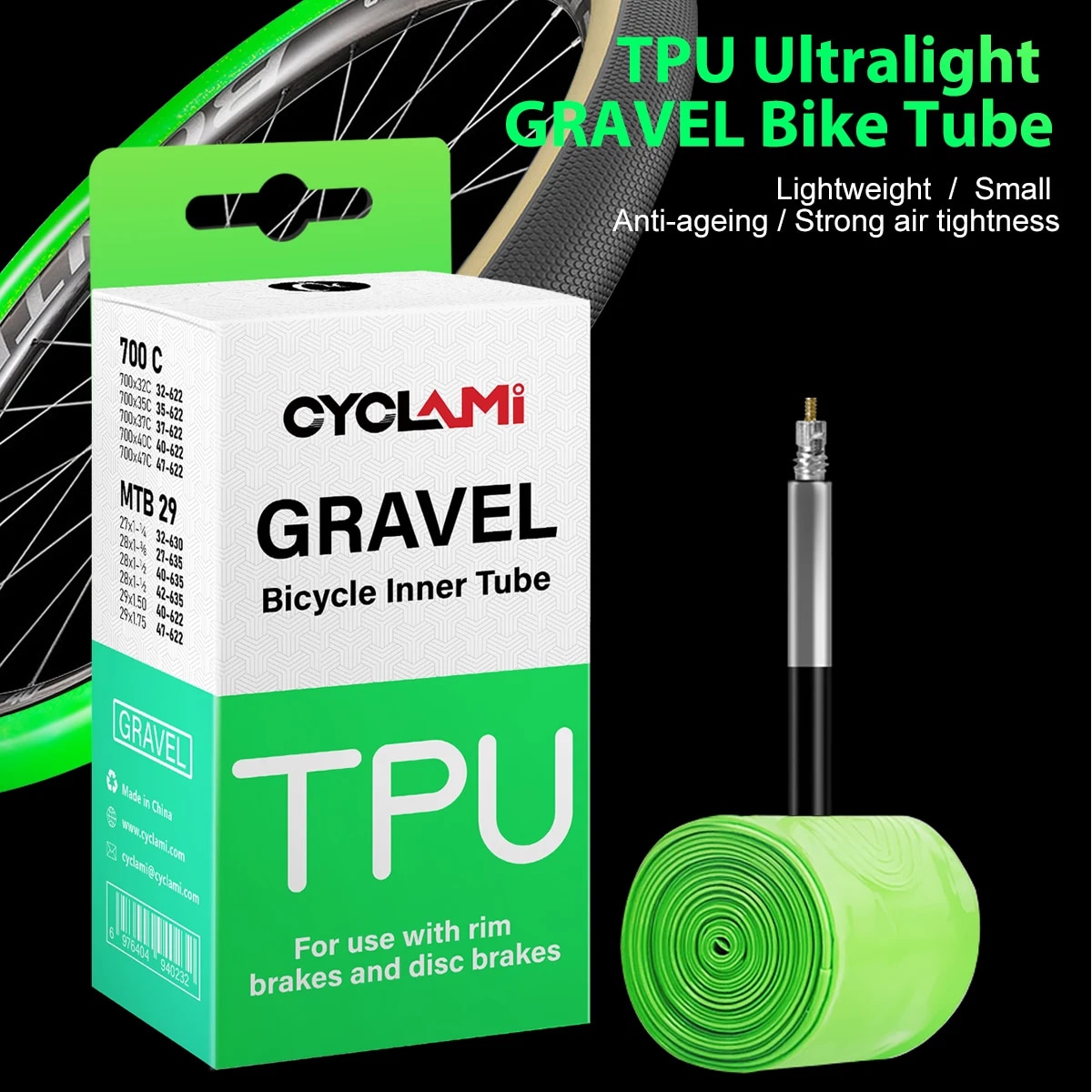 Gravel Bike Tires - CYCLAMI Ultralekka dętka szosowa MTB 29